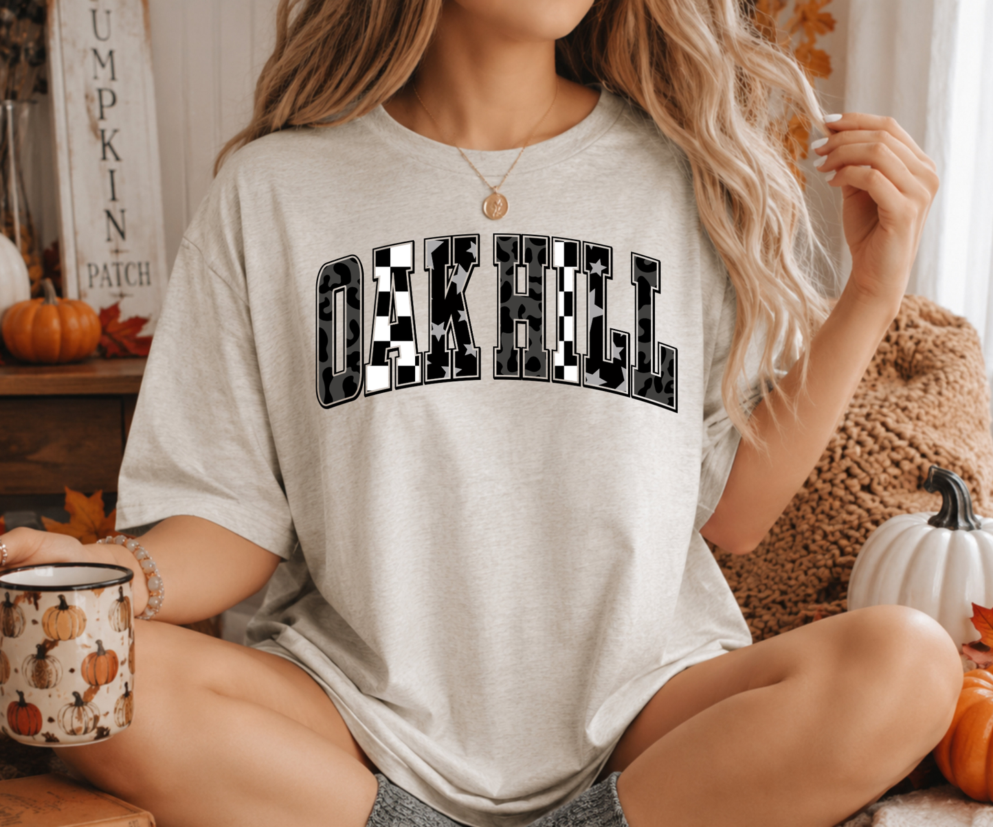 Oak Hill Mixed Print Varsity Tee