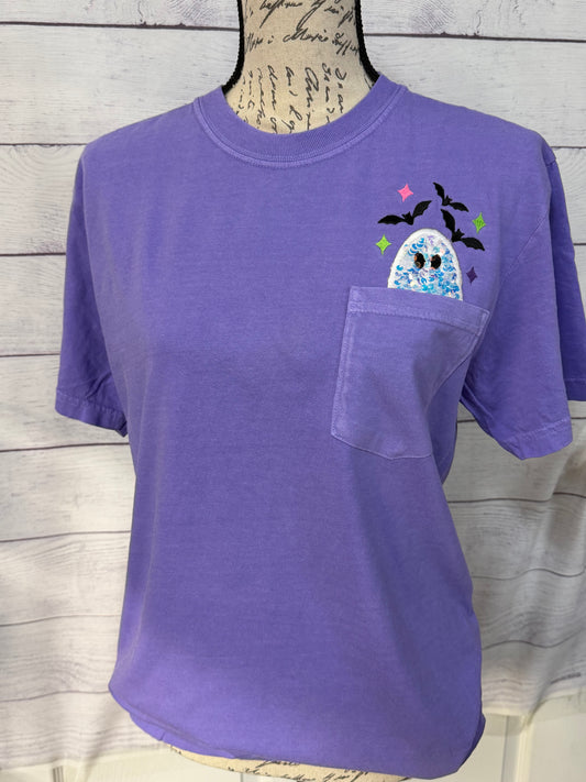 Judging Ghost Sequin Pocket Tee | Comfort Colors