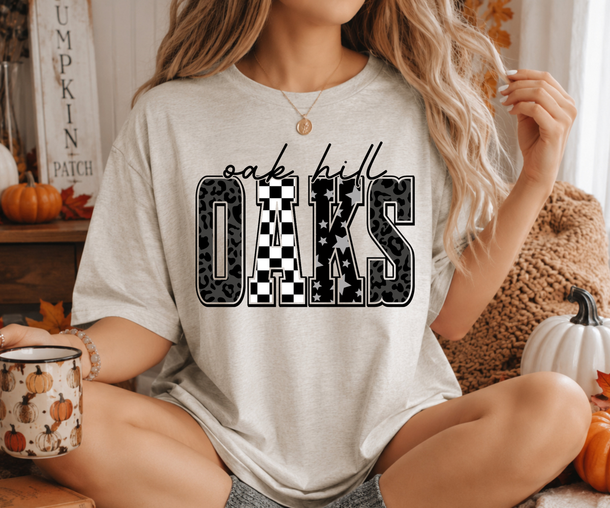 Oak Hill Oaks Mixed Print Tee