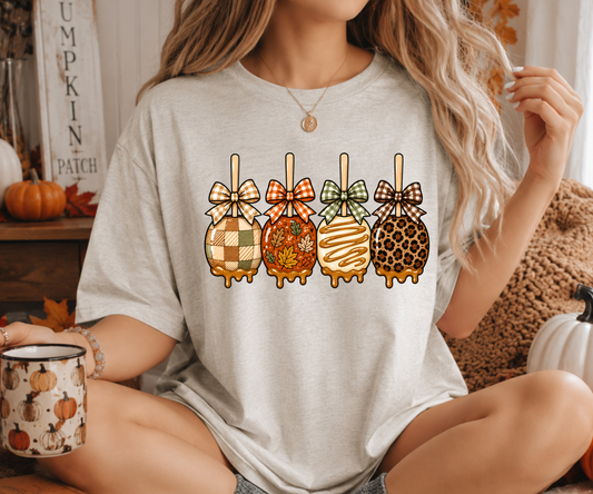 Caramel Apple Bows Fall Tee